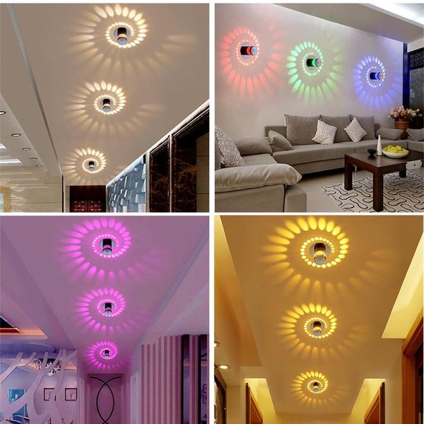 

spiral hole led wall light effect lamp with remote controller colorful for party bar lobby ktv home decor