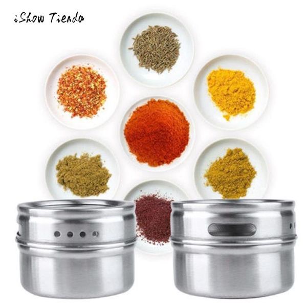 

storage bottles & jars magnetic spice rack stainless steel jar tins container with holder useful kitchen box