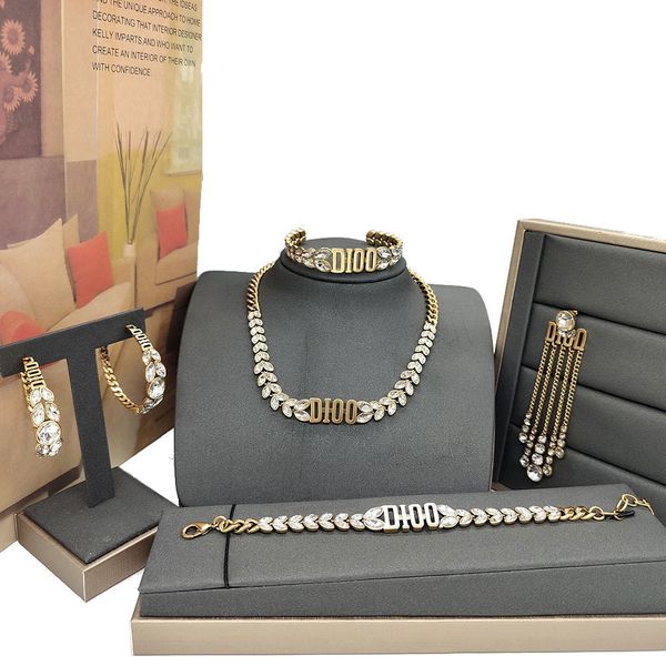 

family necklace fashion new hand ornament wheat ear inlaid with diamond clavicle star same earring temperament female bracelet, Silver