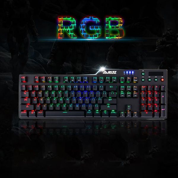 

cable game black axis rgb backlight 104 key alloy mechanical keyboard 18 built-in cold light modes available ergonomically keyboards