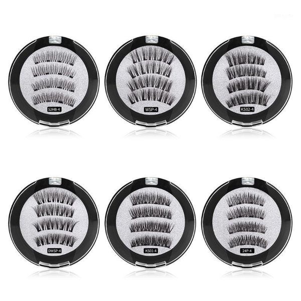

magnetic natural false eyelashes reusable 3d magnets fake eye lashes no glue makeup1