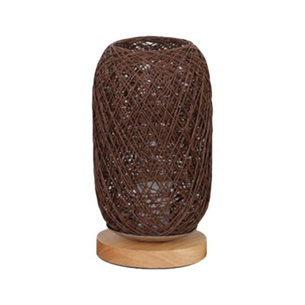 

table lamps led bedside lamp wood twine vine desk for home bedroom office (brown)