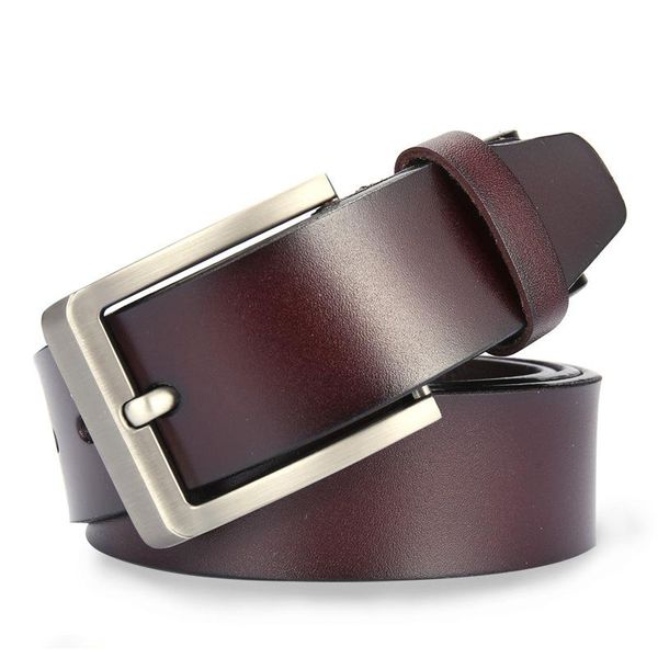 

belts men's genuine leather pin buckle belt brand fashion leisure time jeans collocation superior quality alloy cowhide, Black;brown