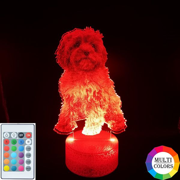 

3d led picture night light for kids bedroom cavapoo lamp with touch sensor nightlight children favorite gift room decoration app control