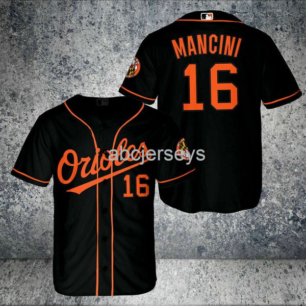 

trey mancini #16 black v2 baseball jersey xs-6xl