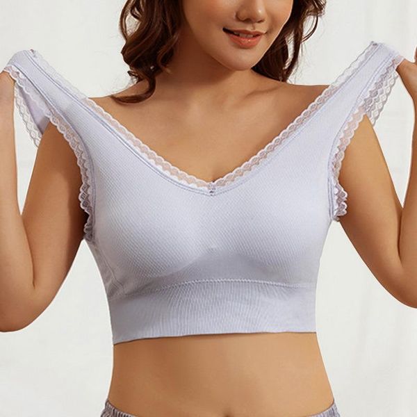 

yoga outfit seamless bra plus size invisible lace women underwear bralette female lingerie push up crop top