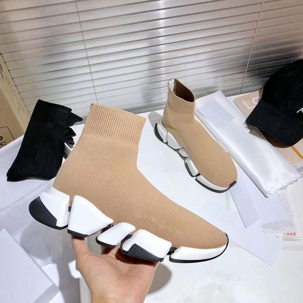 

boots 2021candy color est sock knitted wool short comfortable lightweight elastic high leisure sports womens shoes, Black