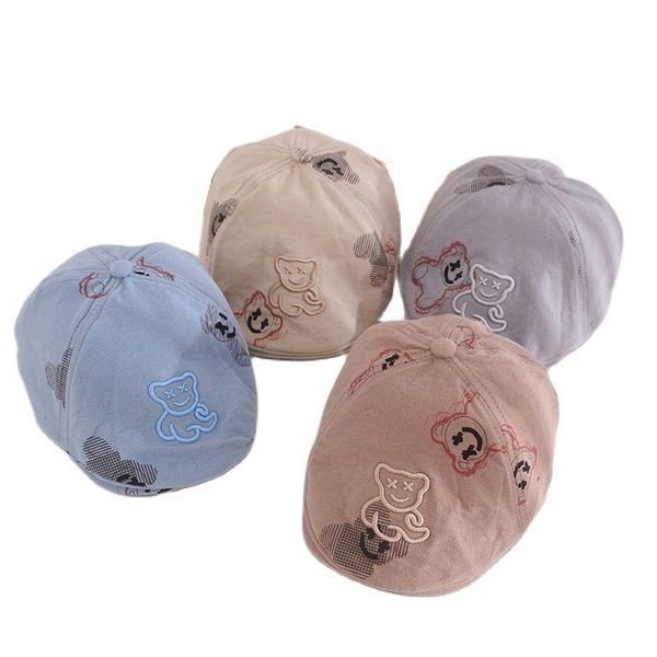 

caps & hats doit cartoon bear baby berets spring cotton kids peaked cap boys girls beret hat baby's accessories for 2-5 years old, Yellow