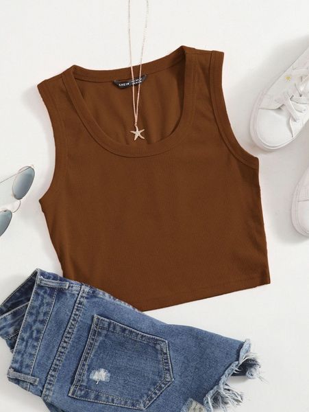 

scoop neck solid tank z5ml#, White