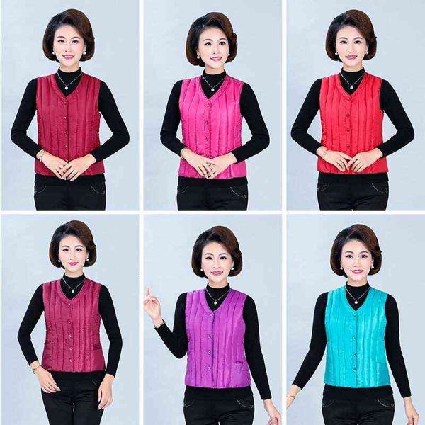 

autumn and winter mother down cotton vest women's short warm slim fit pocket korean camisole solid color generation, Black;white