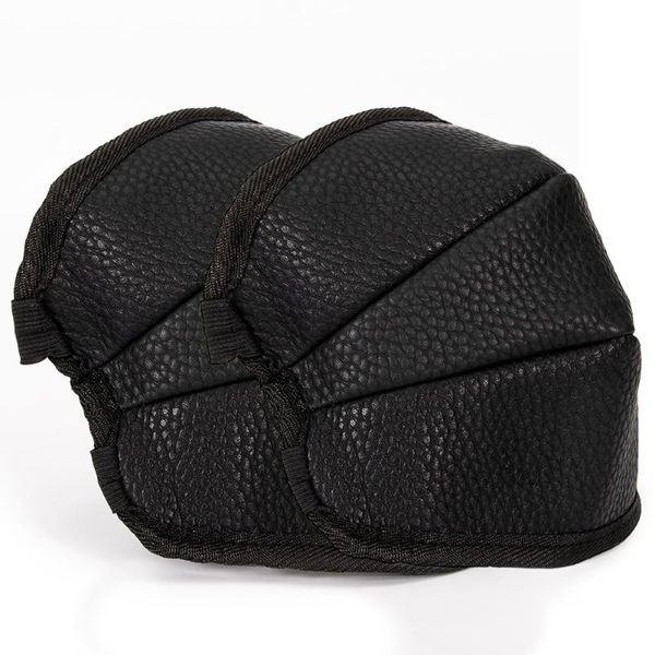 

elbow & knee pads 1 pair leather protective guard motorcycle warm kneepad brace thick motorbike riding sports protector, Black;gray