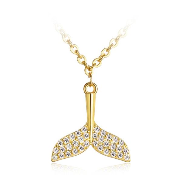 

pendant necklaces korean style fishtail dolphin necklace internet celebrity ins simple temperament clavicle chain microinlaidzirconexquisite, Silver