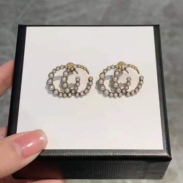 

70% off double g pearl earrings for women, Golden
