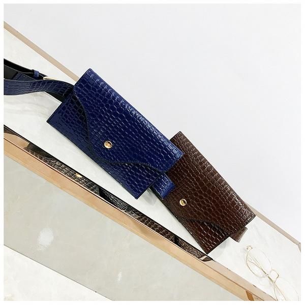 

100pcs/lot waist bag women belt packs bags leather small fashion stone crocodile waterproof