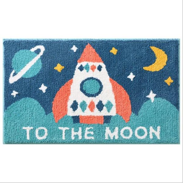 

microfiber cartoon flocking bath mat super soft bathroom carpet non-slip absorbent foot machine washable cute rug mats