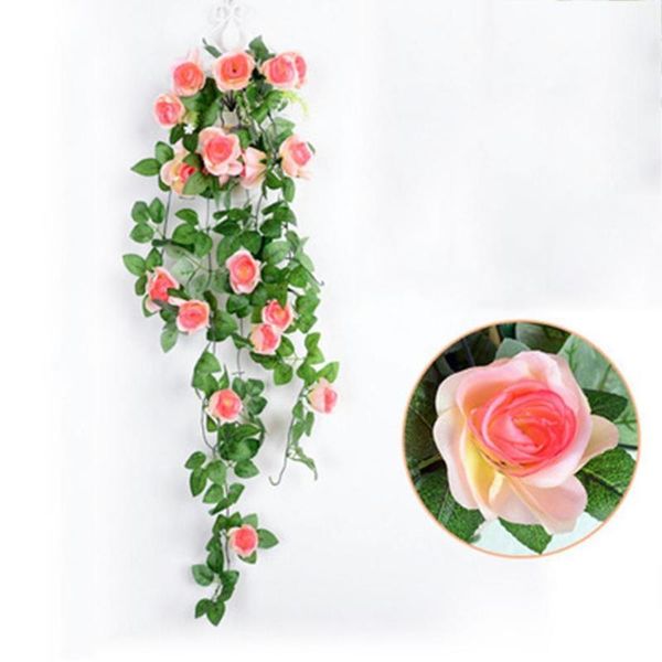 

decorative flowers & wreaths artificial flower rattan fake plant vine wall hanging accessories roses decor wreath home decoration wedding m2