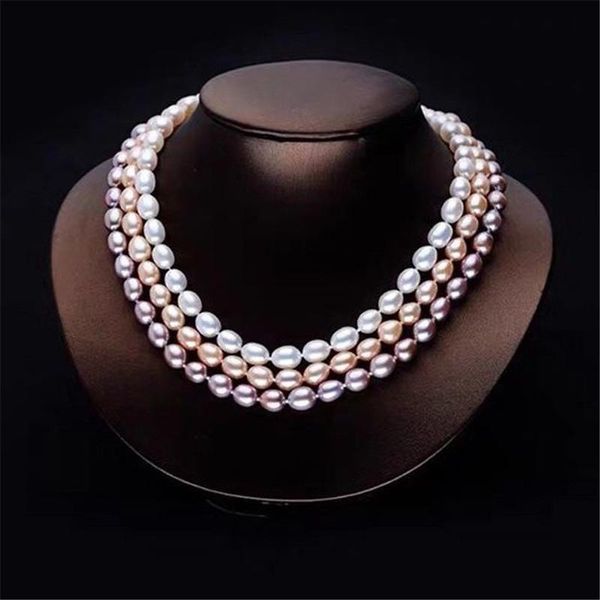 

chains masa fashion freshwater pearl necklace ladies wedding gift simple temperament jewelry 2021, Silver