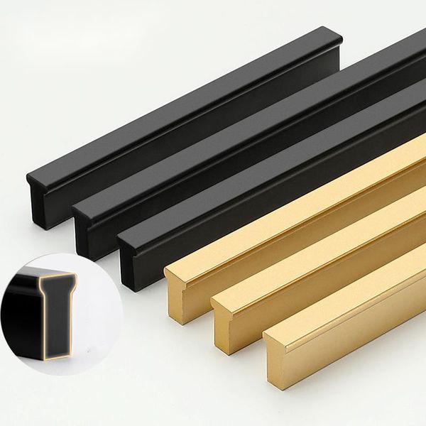 

handles & pulls modern simple lengthening aluminum alloy 1m golden wardrobe door handle t-shaped long furniture hardware