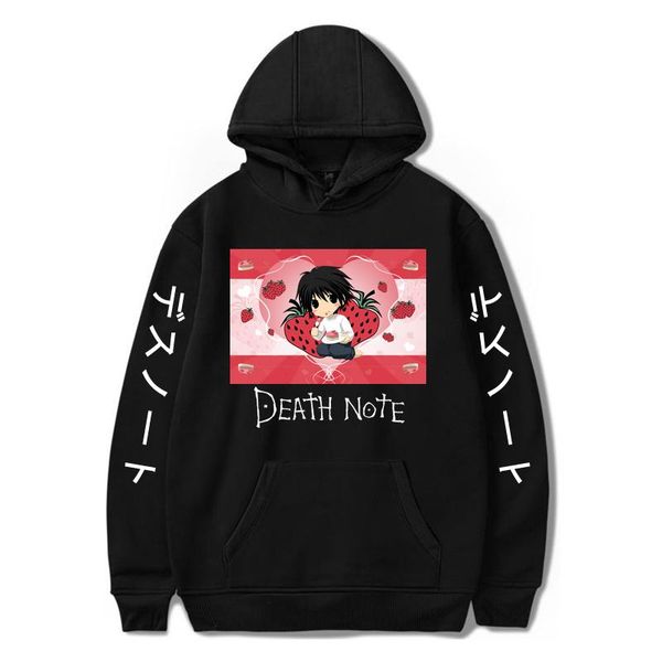 

men's hoodies & sweatshirts anime death note hoodie kawaii harajuku y2k streetwear sweatshirt undefined pullover kpop women/man oversiz, Black
