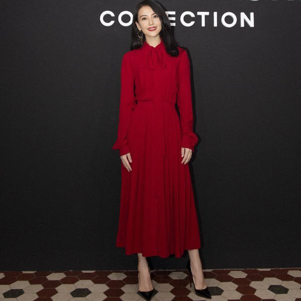 

style bow knot sleeve single party thin rubbing dress plied women's clothes, Black;gray