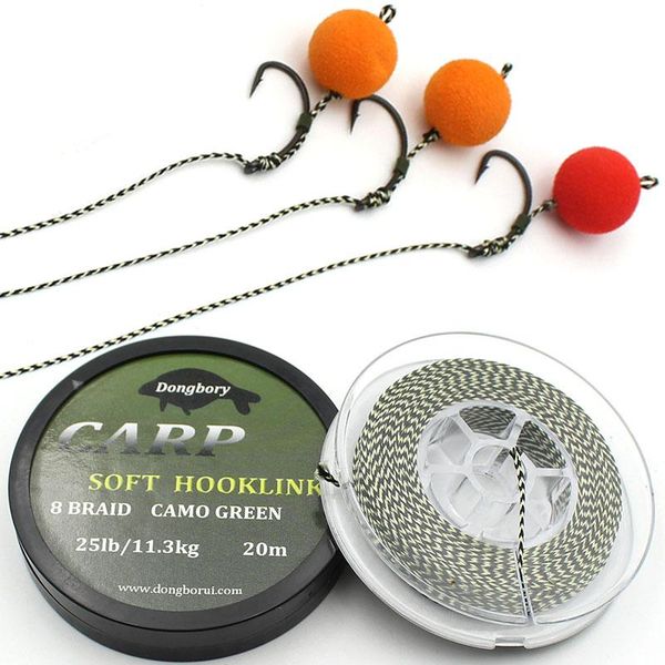 

braid line 20m carp fishing soft wire hook link green 8 strand uncoated for hair rig terminal tackle