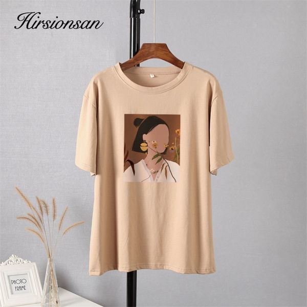 

hirsionsan aesthetic printed short sleeve t shirt summer chic fashion loose tees gothic graphic casual female 210708, White