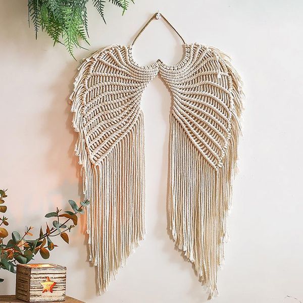 

tapestries wings macrame wall hanging bohemian chic mandala tassel tapestry decor boho home decoration farmhouse dorm room
