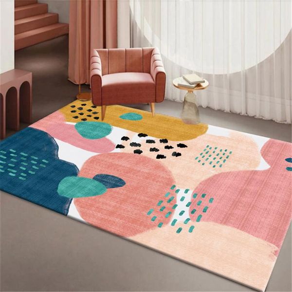 

carpets fashion pink yellow blue graffiti nordic rug simple fresh cute girl room carpet floor mat bedroom bedside hallway