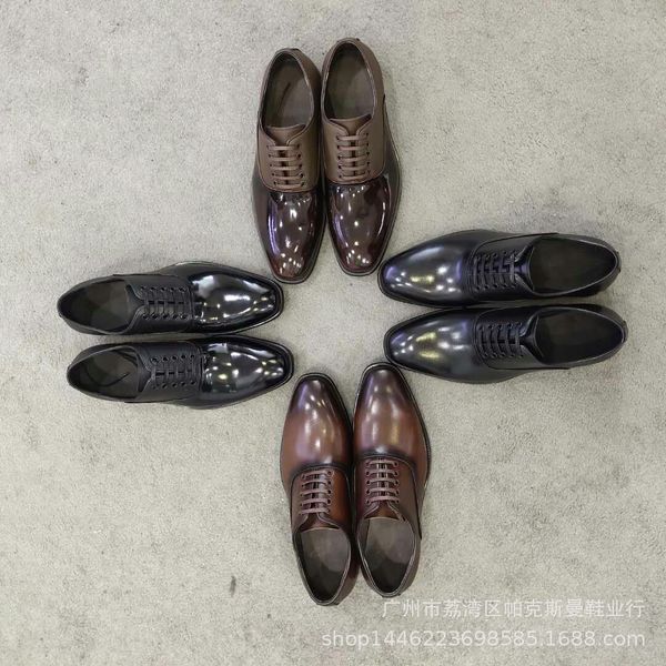 

black round head leather shoes busins drs european men's work bridegroom wedding