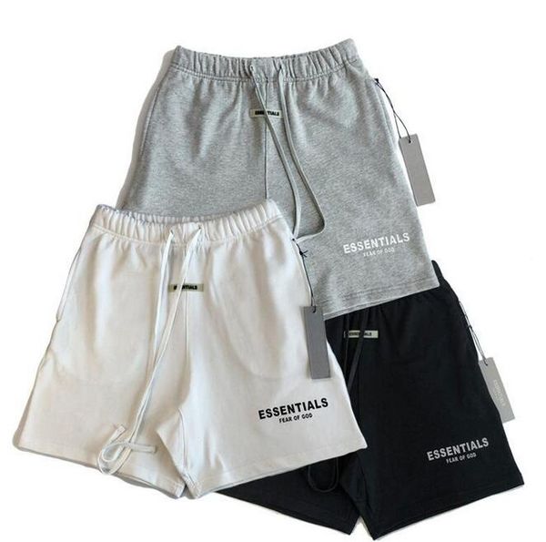 

2020ss fear of god mens short pants casual essentials letter-printed trousers with loose loops and hip-hop shorts summer quality, White;black