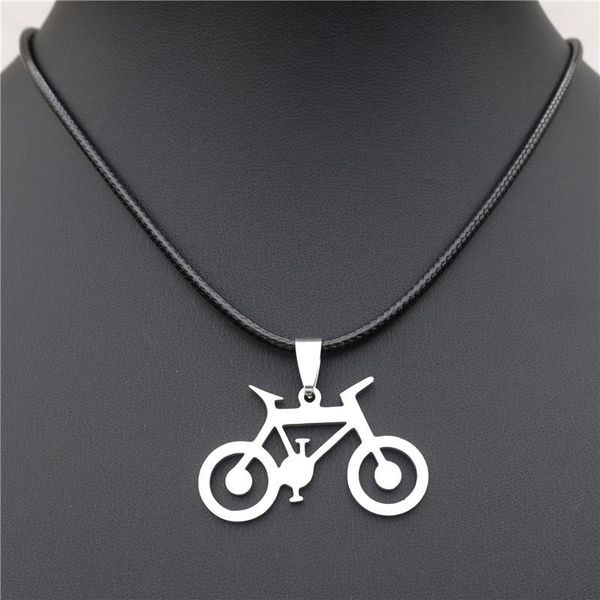 

pendant necklaces stainless steel bicycle bike necklace fashion men jewelry, Silver