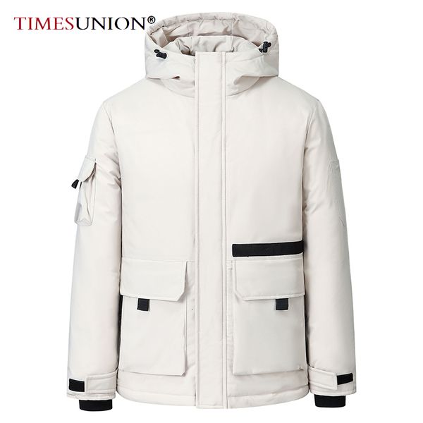 

winter down jacket men men fashion thick warm parkas white duck coats casual 2021 man s, Black