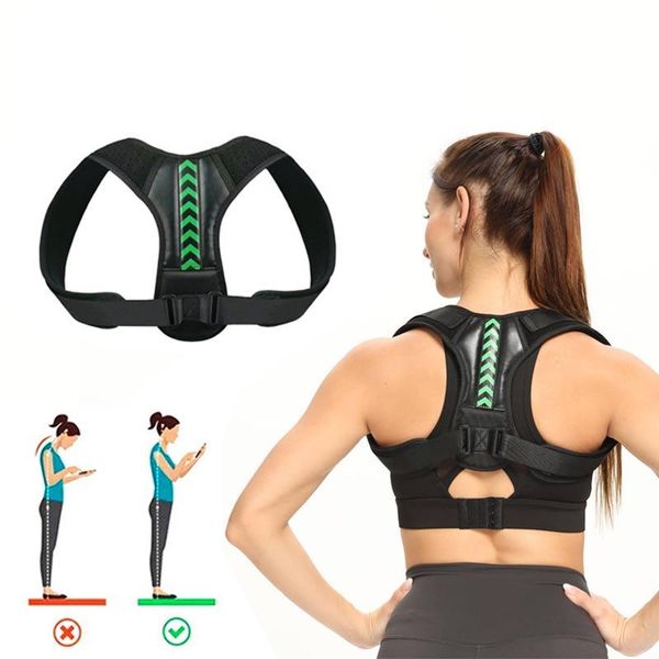 

back support posture corrector upper brace adjustable breathable shoulder spine pain relief from neck orthopedic belts, Black;blue