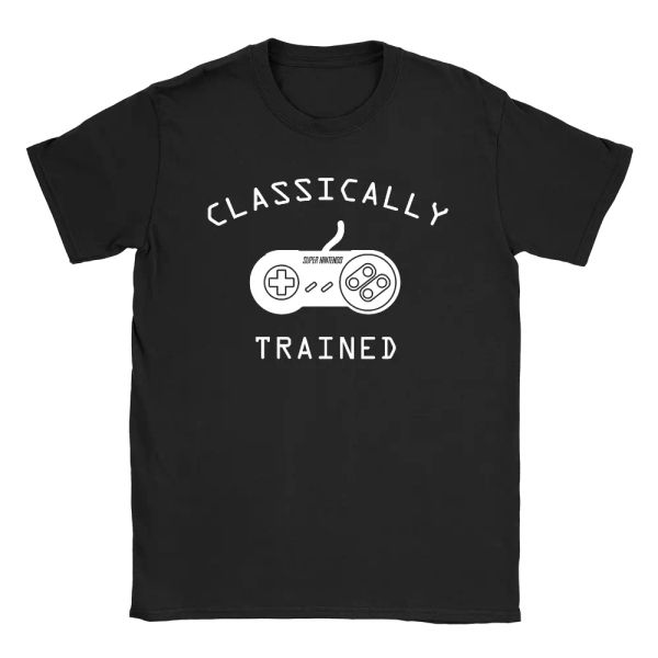 

classically trained mens t-shirt funny classic gaming gift present, White;black