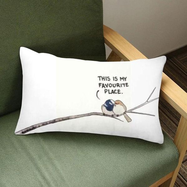 

pillow case 30*50cm lumbar pillowcase single-sided linen flower bird green decoration cover cushion printing home plant n3n4