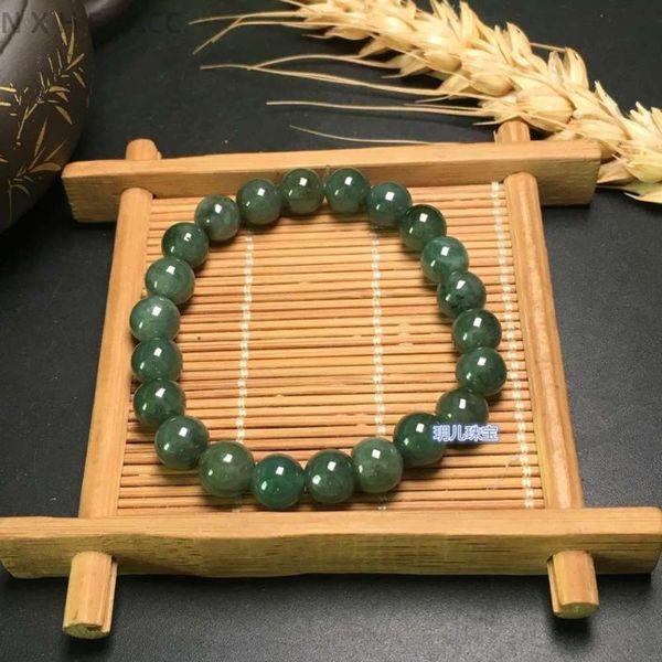 

link natural burmese jadeite bead tricolor bracelet for men and women, Black