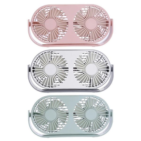 

electric fans double desk fan small tableportable usb 3 cooling speed adjustable head 360 degree rotatable personal for dropship