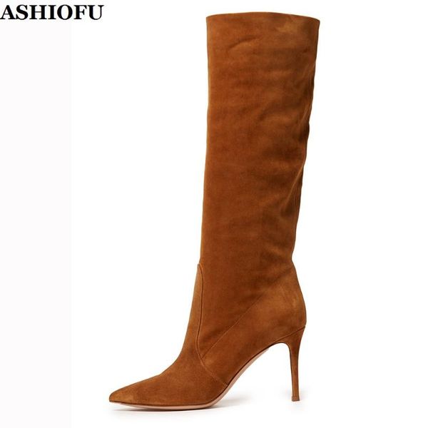 

boots ashiofu handmade ladies high heel night-club party prom half winter evening fashion mid-calf, Black