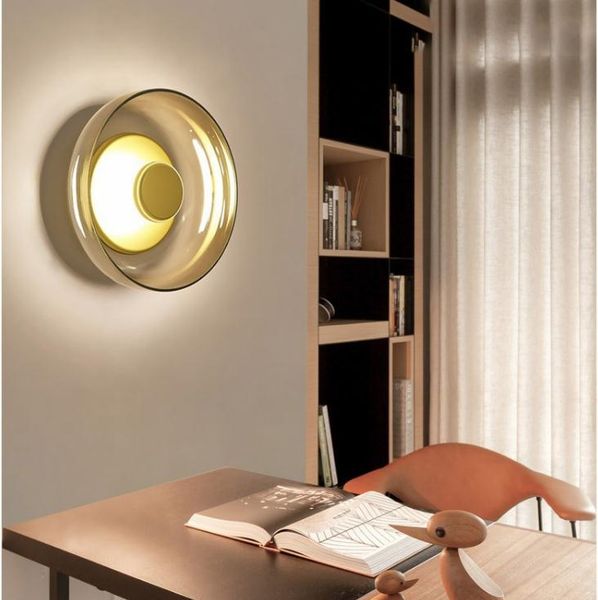 

wall lamp nordic simple glass creative living room bedroom design model warm bedside