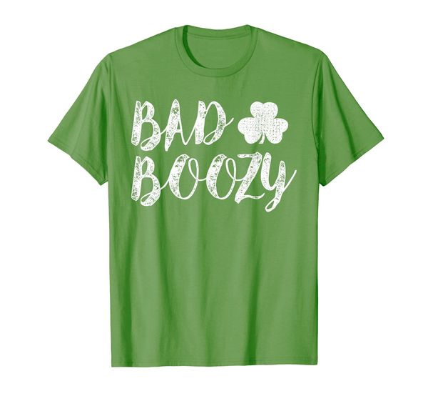 

bad and boozy tshirt funny st patricks day drinking gifts, White;black
