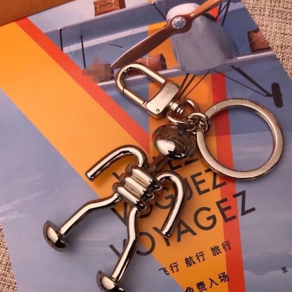 

3d stereo people keychains letter fashion silver metal punk keychain car advertising waist key chain chain pendant accessories