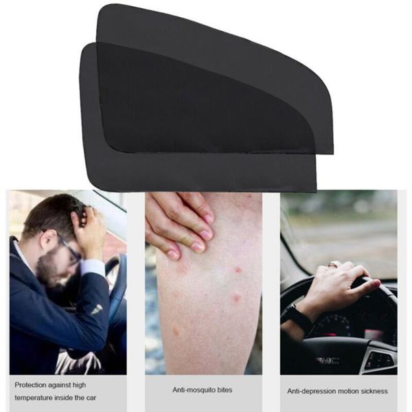 

black sunshade car visor 4pcs front+rear mesh fabric shield side window