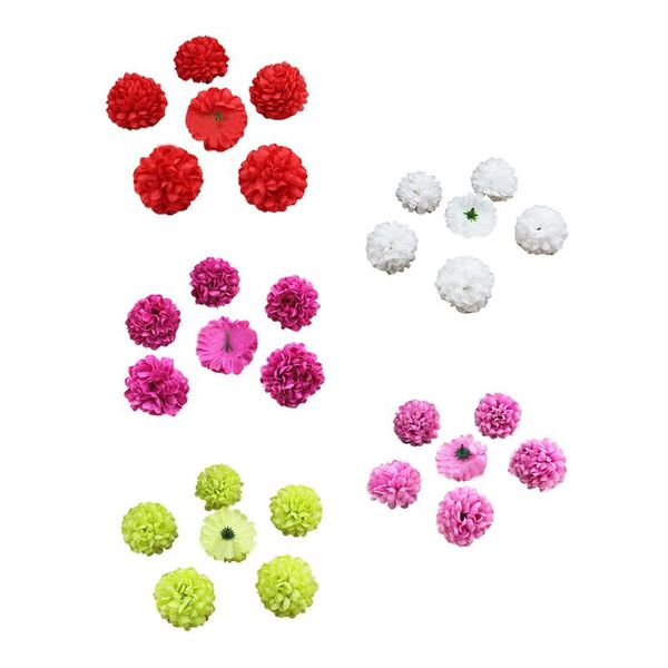 

decorative flowers & wreaths 30 pcs carnations craft artificial flower silk spherical heads wedding decor