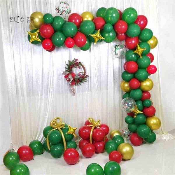

red and green paper balloon set merry christmas party decorations