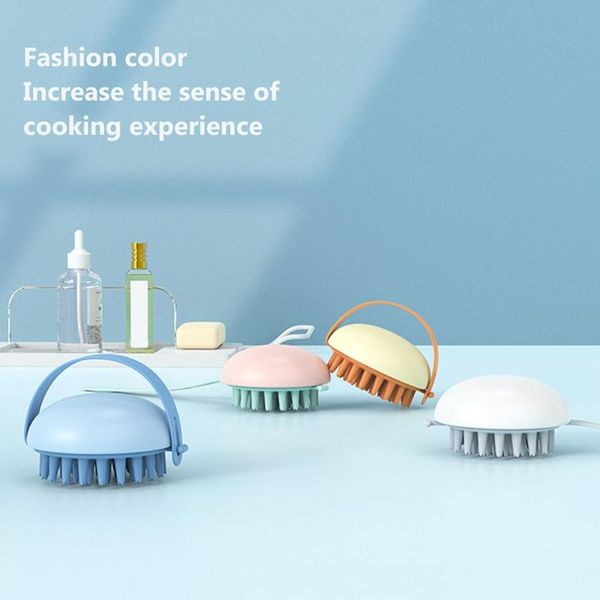 

head body scalp massage brush shampoo hair washing shower bath spa slimming and treatments comb brushes, Silver