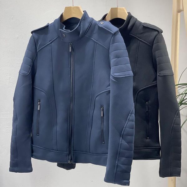 

men's jackets style awesome autumn air cotton jacket splicing stand collar tide, Black;brown