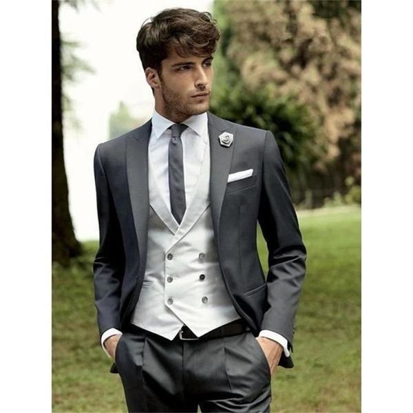 

men's suits & blazers latest jacket and pants design olive green single-breasted suit summer casual 3-piece tuxedo (jacket + vest pants, White;black