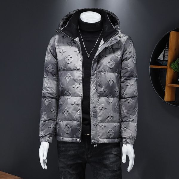 

down jacket men's wear hooded 90 white duck 202 trend in winter, Black