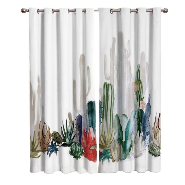 

curtain & drapes nordic cactus window treatments curtains valance lights bathroom kitchen outdoor decor kids panels with grommets