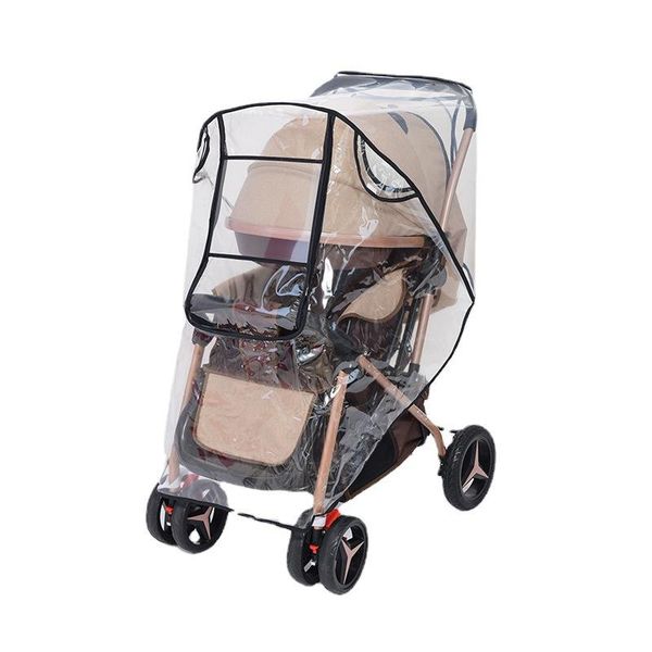 

stroller parts & accessories baby waterproof rain cover transparent wind dust shield zipper open raincoat for prams